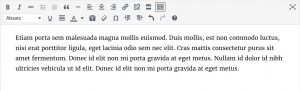 WordPress mit unformatiertem Text