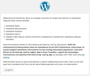 Datenbank-Information von WordPress